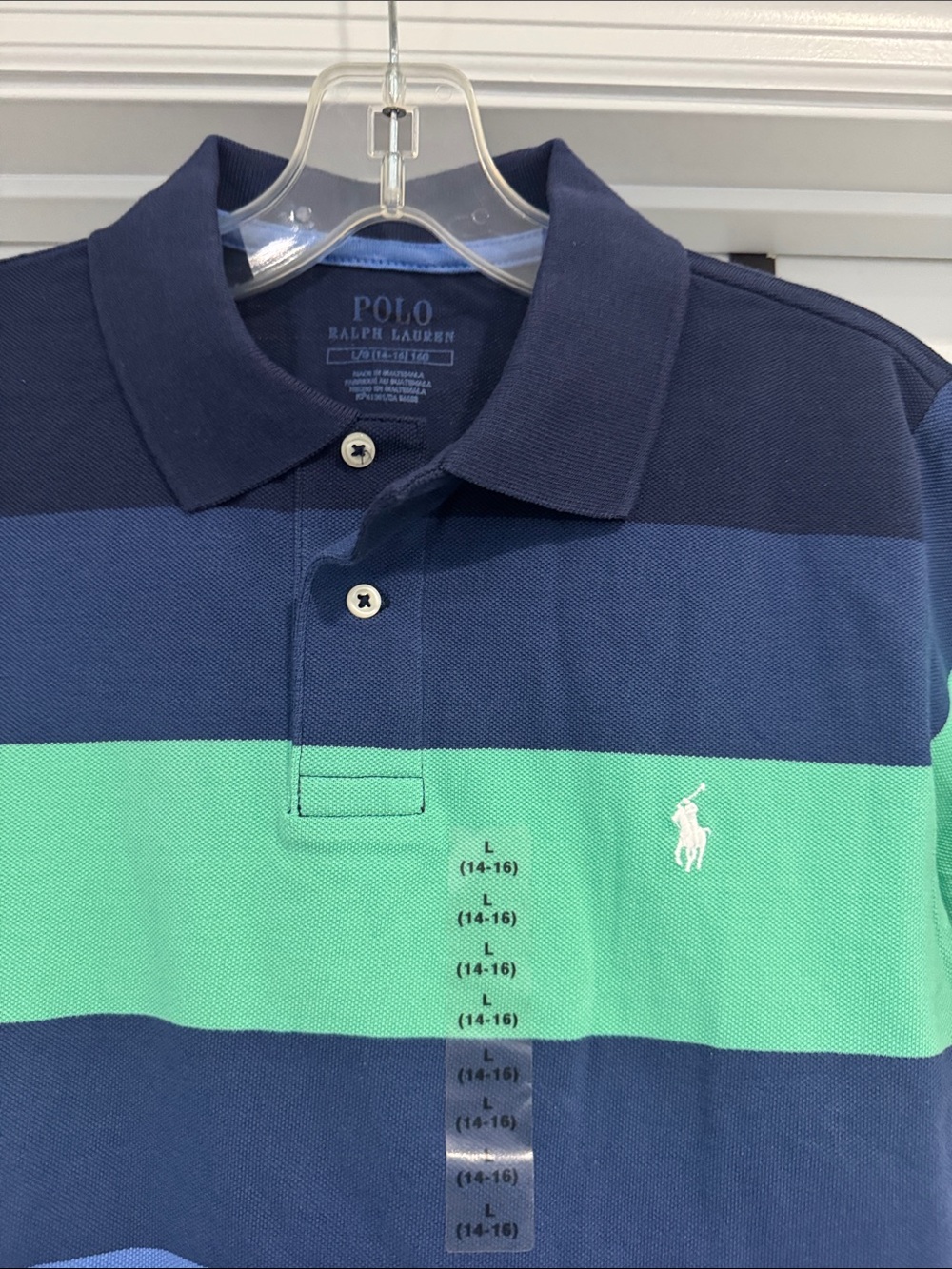 Polo by Ralph Lauren Navy Polo with Light Blue Trim